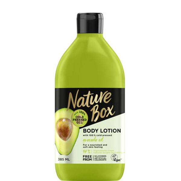 Lotiune de corp cu ulei de avocado presat la rece - nature box body lotion with 100% cold pressed avocado oil, 385 ml