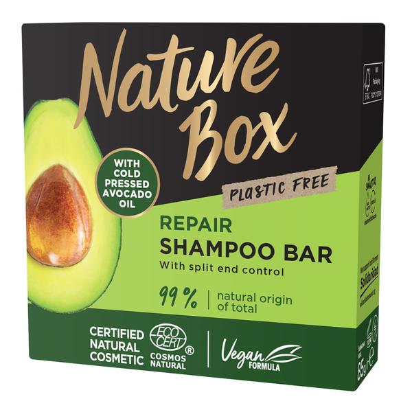 Sampon Solid Reparator cu Ulei de Avocado Presat la Rece – Nature Box Repair Shampoo Bar with Cold Pressed Avocado Oil Plastic Free, 85 g esteto.ro