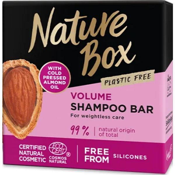 Sampon Solid pentru Volum cu Ulei de Migdale Presat la Rece – Nature Box Volume Shampoo Bar with Cold Pressed Almond Oil Plastic Free, 85 g esteto.ro