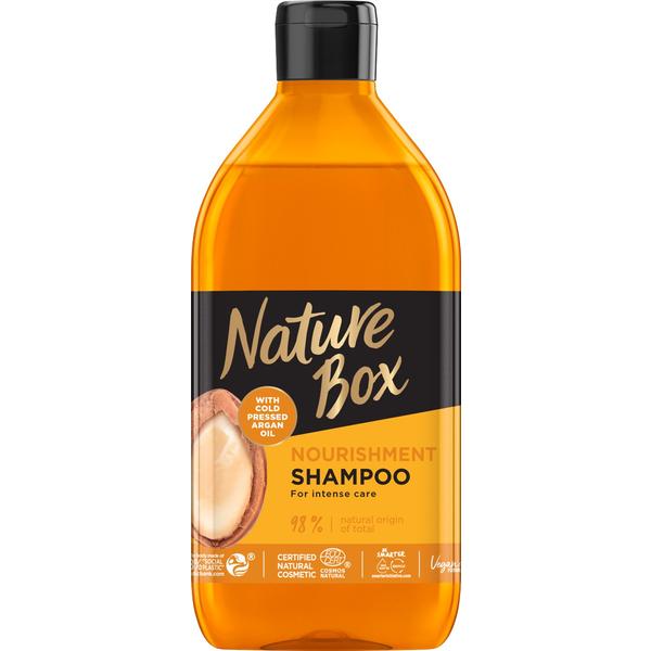 Sampon Nutritiv cu Ulei de Argan Presat la Rece – Nature Box Nourishment Shampoo with Cold Pressed Argan Oil, 385 ml esteto.ro
