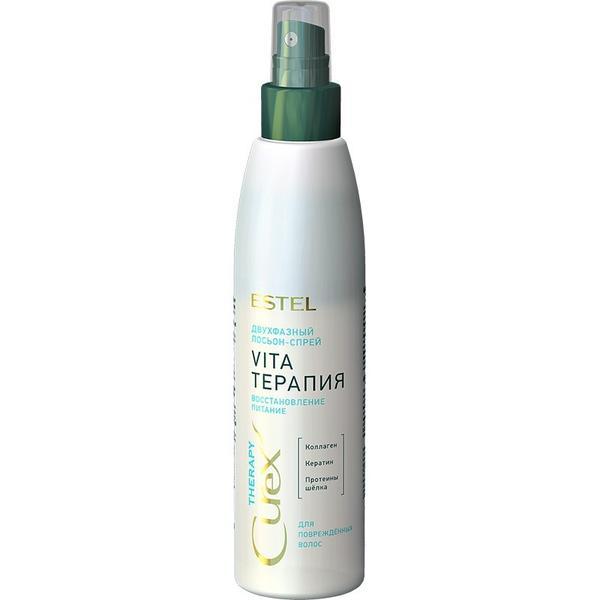 Lotiune-spray bifazic Vita-therapy pentru par deteriorat Estel Curex Therapy, 200 ml