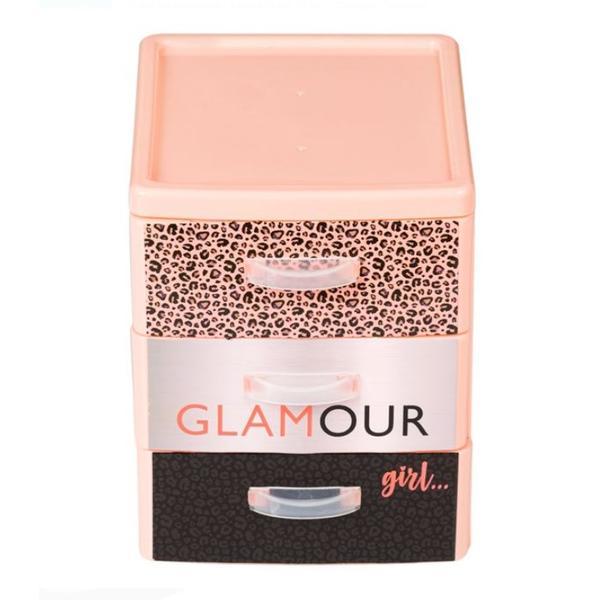 Organizator birou Glamour Girl cu 3 sertare pentru accesorii de birotica