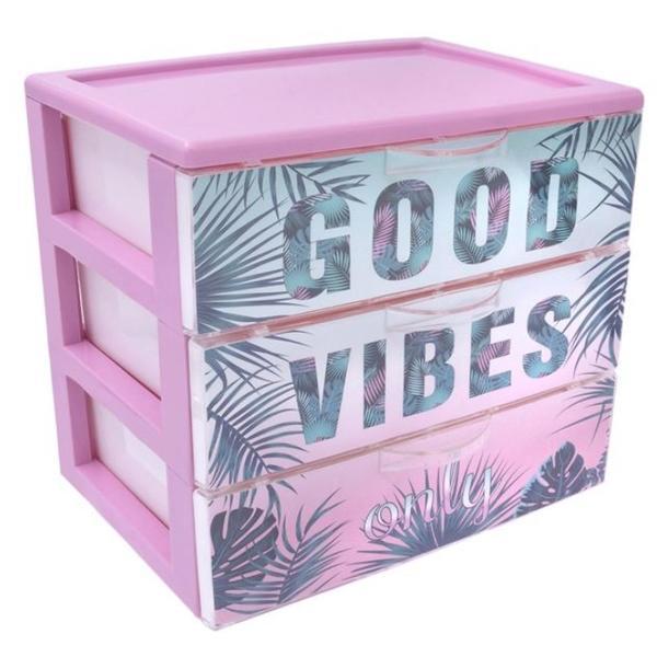 Organizator birou good vibes cu 3 sertare pentru accesorii de birotica