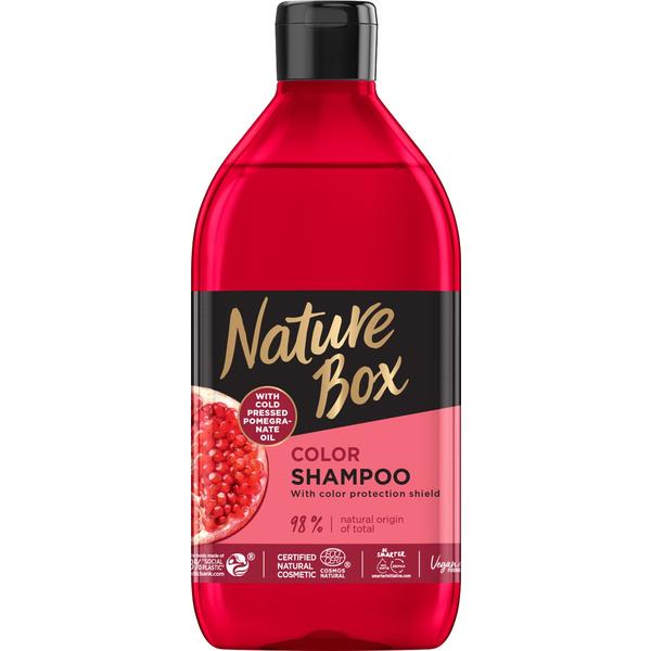 Sampon pentru Par Vopsit cu Ulei de Rodie Presat la Rece – Nature Box Color Shampoo with Cold Pressed Pomegranate Oil, 385 ml esteto.ro