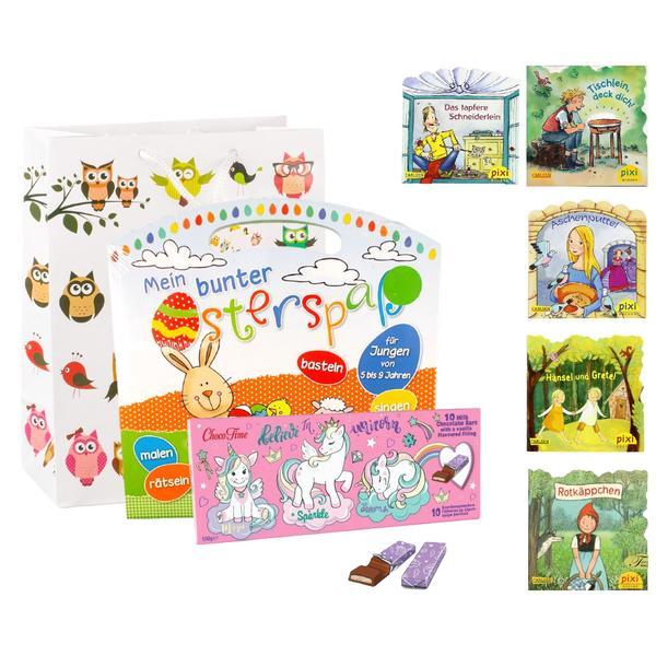 Cadou pentru copii, carte cu exercitii in limba germană, geschenk „osterspaß„ +5 ani