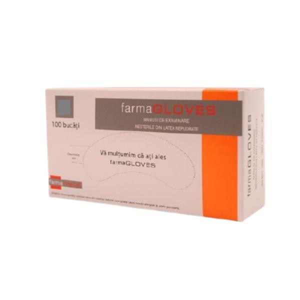 Manusi latex nepudrate, cutie 100 bucati, masura l - farmagloves