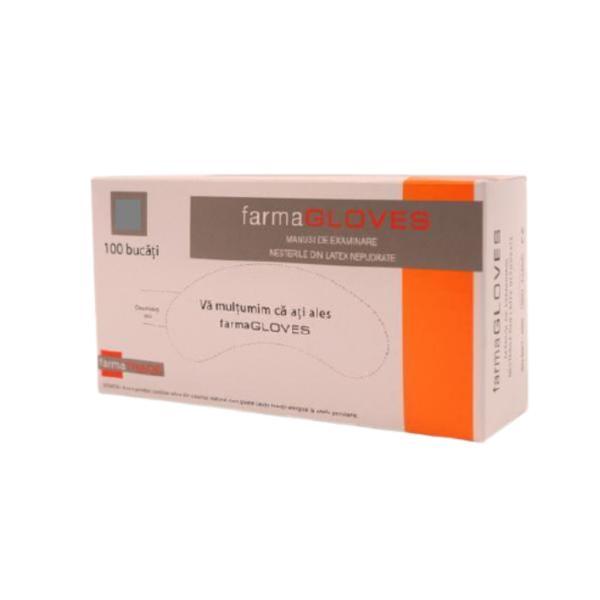 Manusi latex pudrate, cutie 100 bucati, masura l - farmagloves