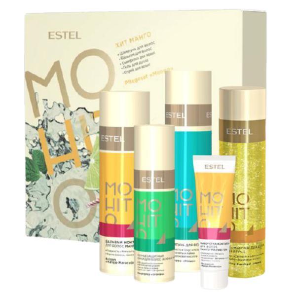Set ingrijire par si piele cu arome de fructe mango estel mohito hit#5 (sampon 250 ml, balsam 200 ml, ser 60 ml, spray 100 ml, gel de dus 200 ml)