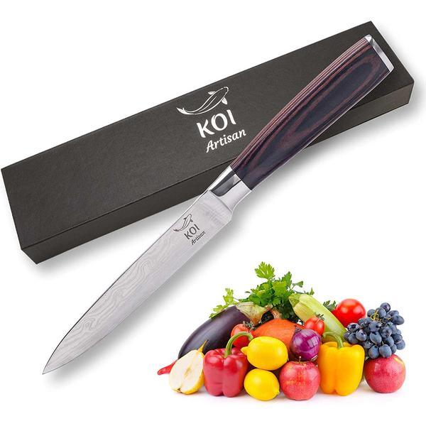 Cutit utility knife koi artisan din otel japonez pentru carne, peste, legume, cutie cadou 