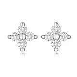 Cercei din argint 925  Silver Clear CZ Flower