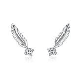Cercei din argint 925 Feather Stud Earrings for Women Boho Style