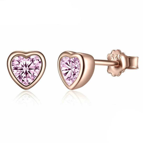 Cercei din argint 925 pink colors heart