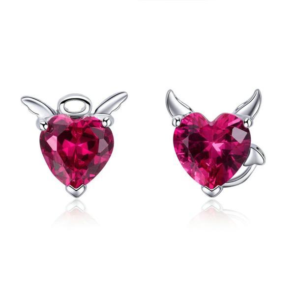 Cercei din argint 925 angel and devil pink