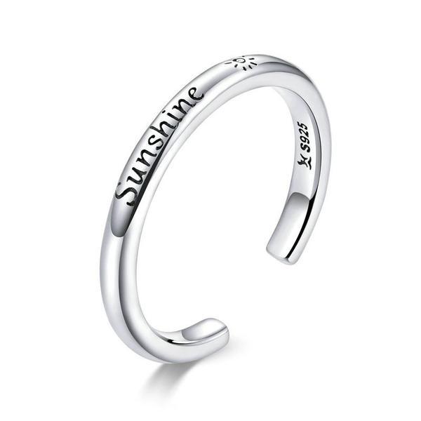 Inel reglabil din argint 925 sunshine engrave