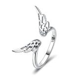 Inel reglabil din argint 925 Classic Feathers Wings