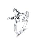 Inel reglabil din argint 925 Vintage Butterfly Ring