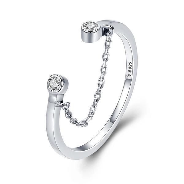 Inel reglabil din argint 925 tassel adjustable clear cz