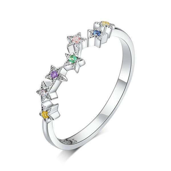 Inel fix din argint 925 colorful star line