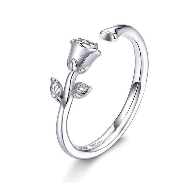 Inel reglabil din argint 925 thorns and rose