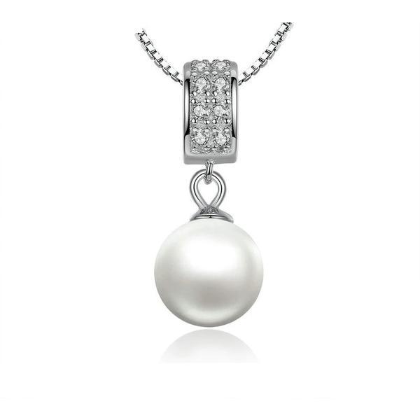 Colier cu lantisor din argint 925 simulated pearl