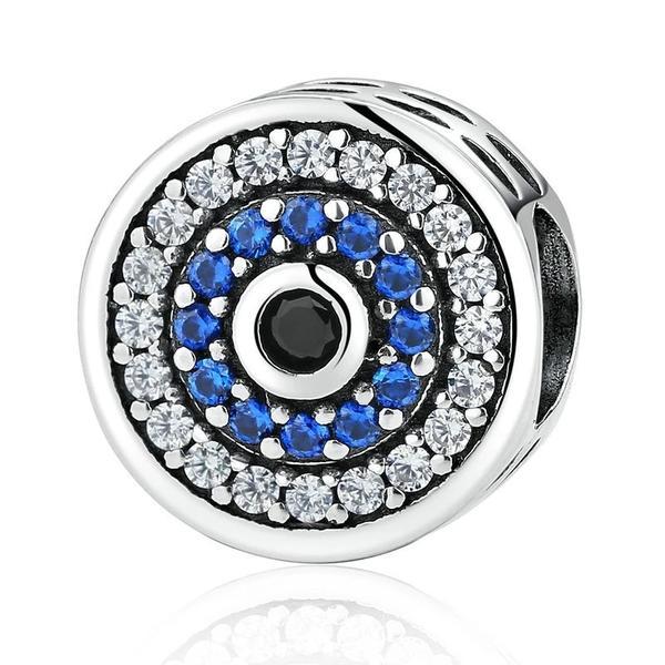 Talisman din argint 925 blue crystals eyes