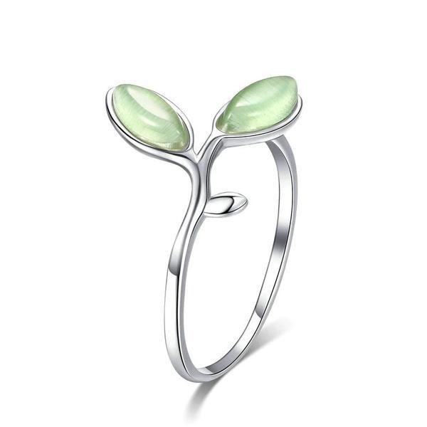 Inel reglabil din argint 925 hope green tree leaves tree