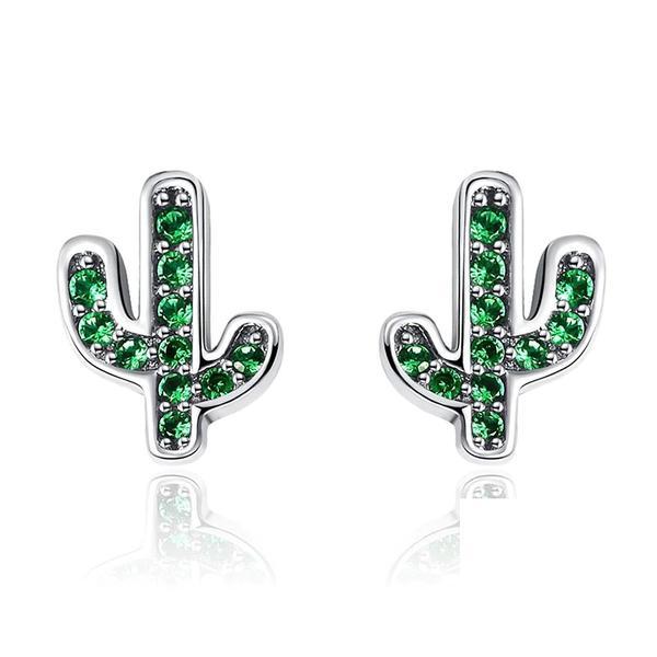Cercei din argint 925 green cactus crystal