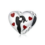 Talisman din argint 925 Cat Heart Shape