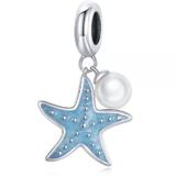 Talisman din argint 925 Blue Pearl Starfish
