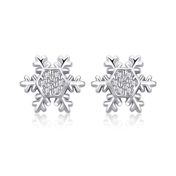 Cercei din argint 925 winter snowflake