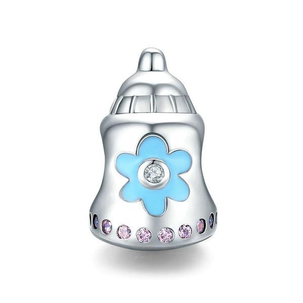 Talisman din argint 925 baby cute enamel baby's bottle