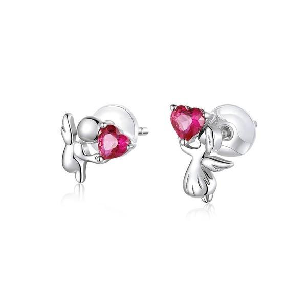 Cercei din argint 925 angel with heart