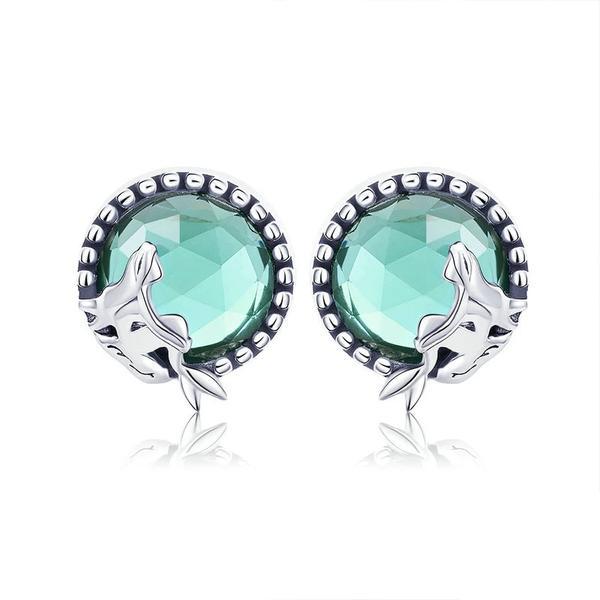 Cercei din argint 925 fairy story light green