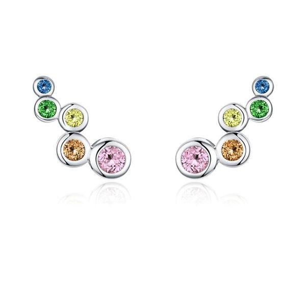 Cercei din argint 925 colour shiny bubble long stud