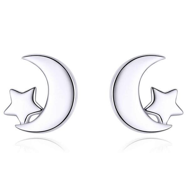 Cercei din argint 925 Moon & Star