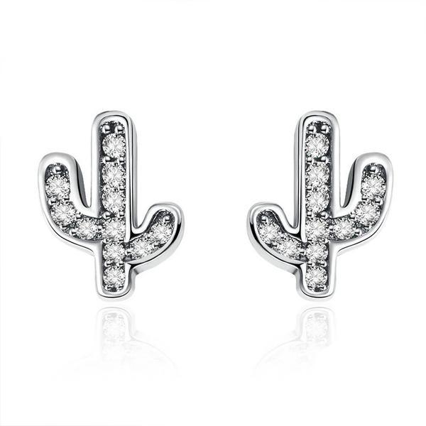 Cercei din argint 925 silver white cactus