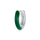 Cercel din argint 925 Green Two color Hoop