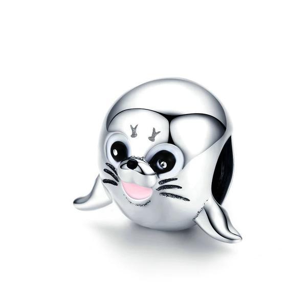 Talisman din argint 925 3d animal sea lion