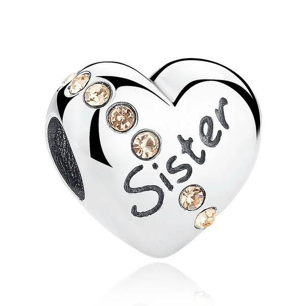 Talisman din argint 925 sister floating heart