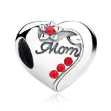 Talisman din argint 925 MOM Red Heart