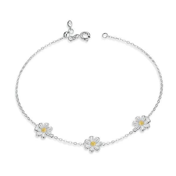 Bratara fixa din argint 925 daisy flower