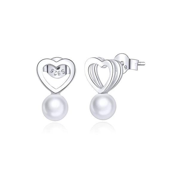 Cercei din argint 925 shell pearl heart