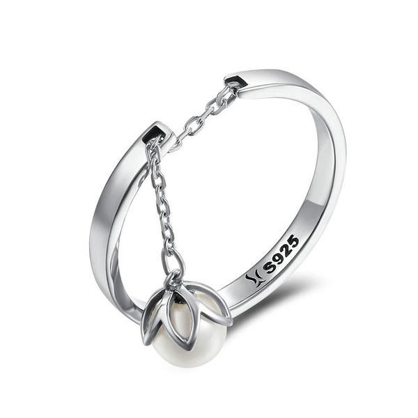 Inel reglabil din argint 925 tears of flowers dangle