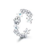 Inel reglabil din argint 925 Winter Snowflake