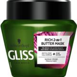 Tratament- Masca 2 in 1 cu Unt Bogat pentru Par Fragil predispus la Deteriorare - Schwarzkopf Gliss Hair Repair Rich 2-in-1 Butter Mask for Damage-prone, Fragile Hair, 300 ml