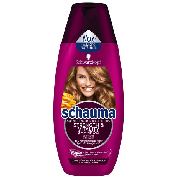 Sampon Fortifiant pentru Par Fin sau Fragil – Schwarzkopf Schauma Strength & Vitality Shampoo for Fine or Weak Hair, 250 ml esteto.ro
