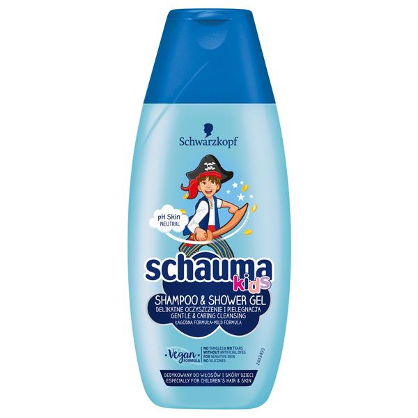 Sampon si Gel de Dus pentru Baieti pentru Par si Piele – Schwarzkopf Schauma Kids Shampoo & Shower Gel, 250 ml