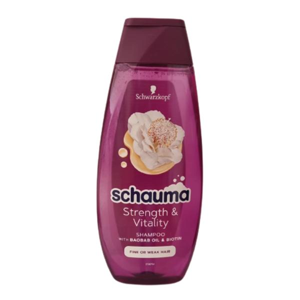 Sampon Fortifiant pentru Par Fin sau Fragil – Schwarzkopf Schauma Strength & Vitality Shampoo for Fine or Weak Hair, 400 ml 400 imagine 2022