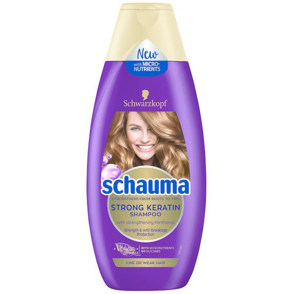 Sampon Fortifiant cu Keratina pentru Par Fin sau Fragil – Schwarzkopf Schauma Strong Keratin Shampoo for Fine or Weak Hair, 400 ml 400 imagine 2022