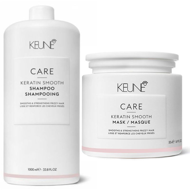 Pachet pentru Netezire - Keune Care Keratin Smooth: Sampon 1000 ml +i Masca 500 ml